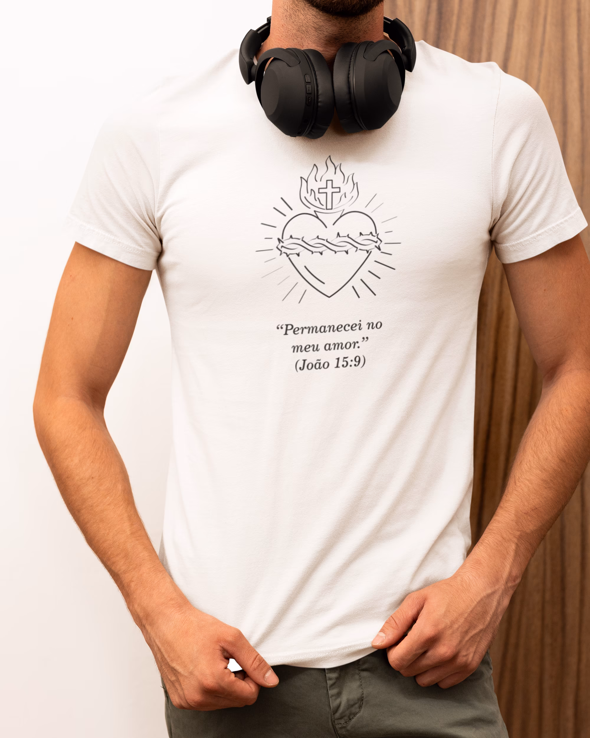 Camiseta Tradicional Quality Sagrado Coração de Jesus - Branca