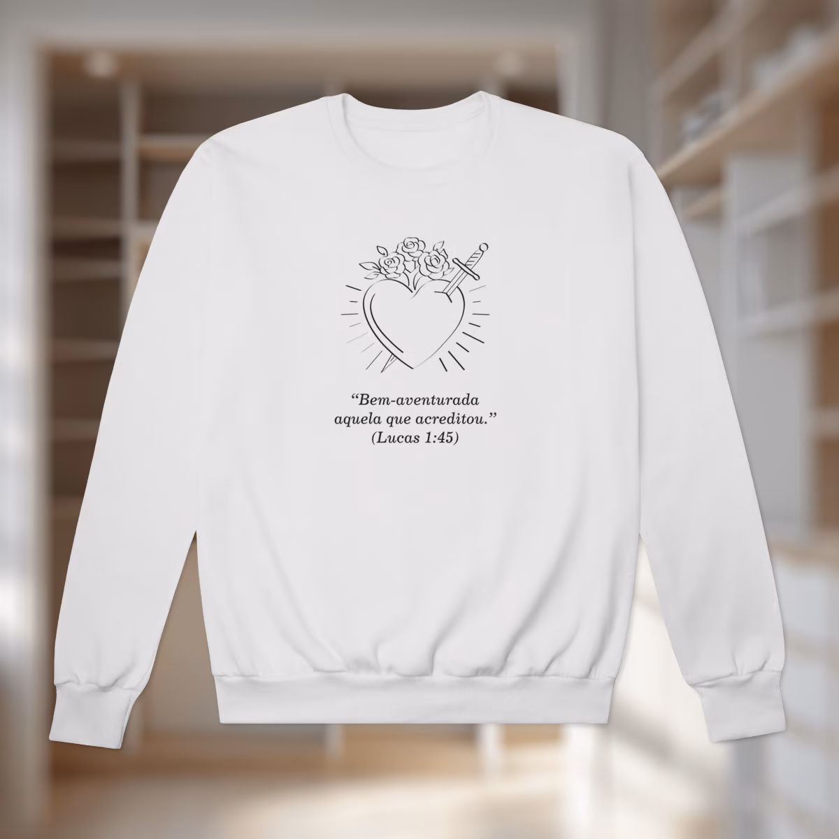 Moletom Prime Sagrado Coração de Maria - Branca