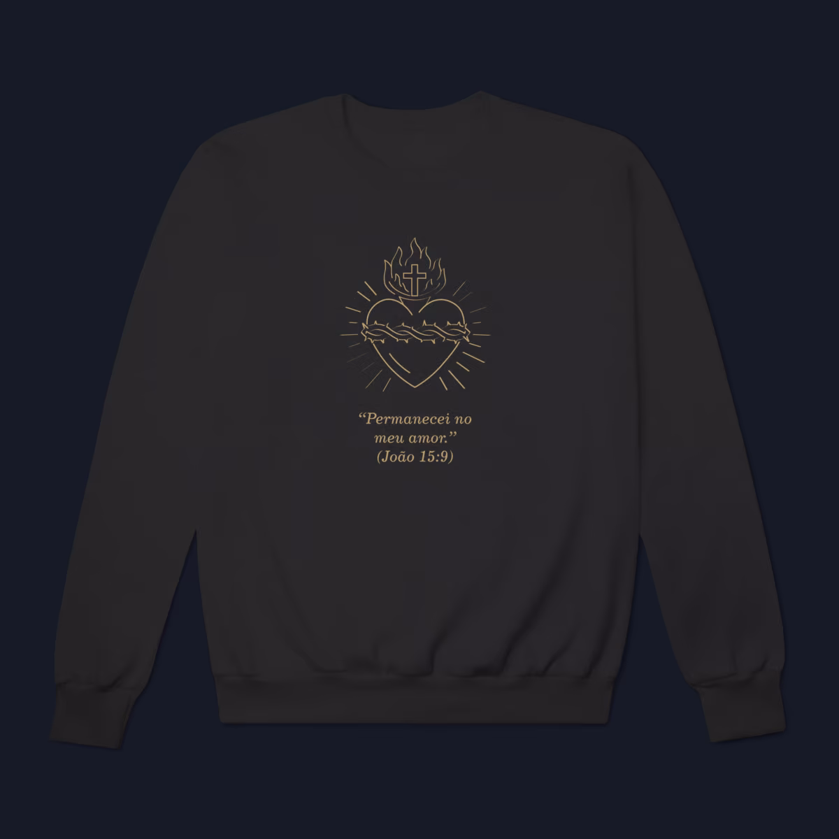 Moletom (Blusão) Prime Quality Sagrado Coração de Jesus - Preta