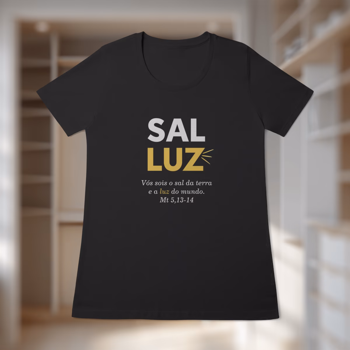 Camiseta Feminina Quality Sal e Luz - Preta