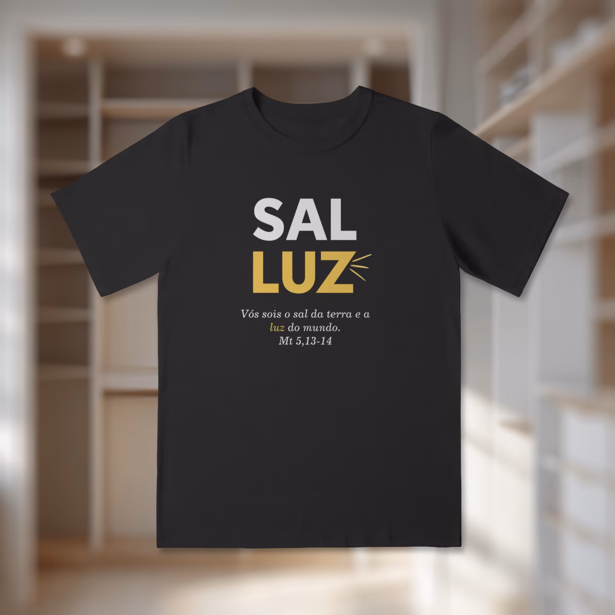 Camiseta Infantil (2 a 8) Quality Sal e Luz - Preta