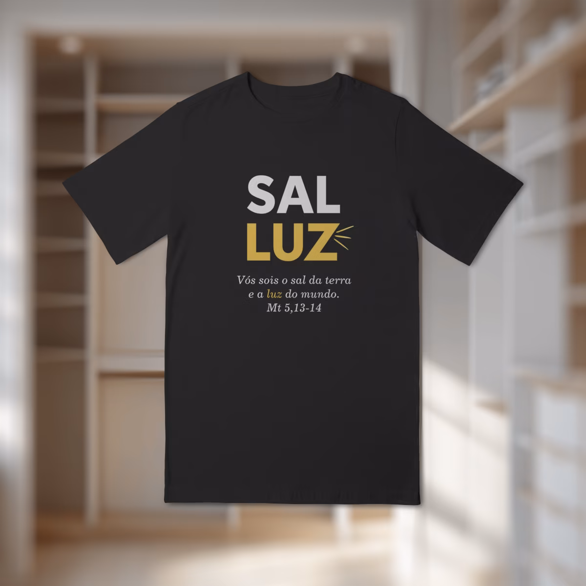 Camiseta Infantil (10 a 14) Quality Sal e Luz - Preta